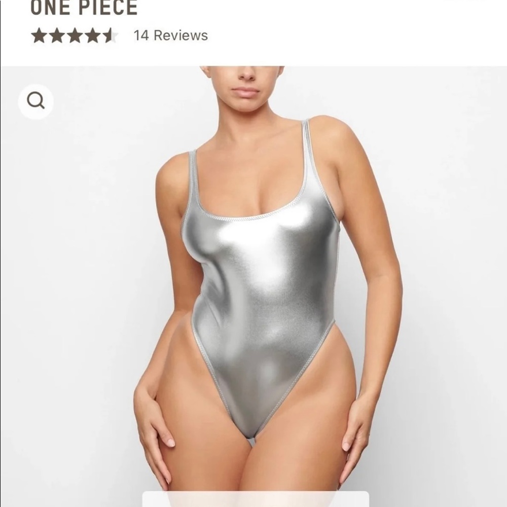 Skims metallic one piece swim suit